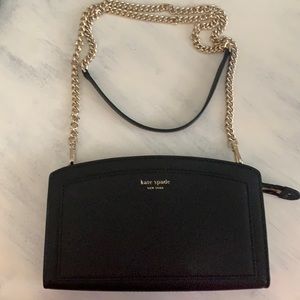 Kate Spade ♠️ black and gold leather crossbody